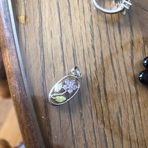 Purple flower pendant